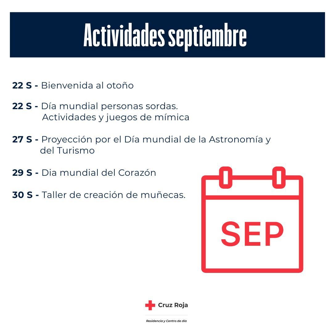 Actividades septiembre 2 Residencia de mayores en San Fernando Cruz Roja Actividades septiembre 1 Residencia de mayores en San Fernando. Cruz Roja Cádiz. Parte 2